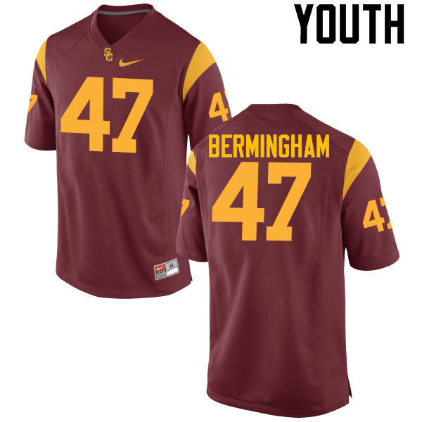 Youth #47 James Bermingham Jr. USC Trojans College Football Jerseys-Cardinal - Click Image to Close